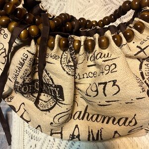 Elegant Cream and Brown Shoulder Bag